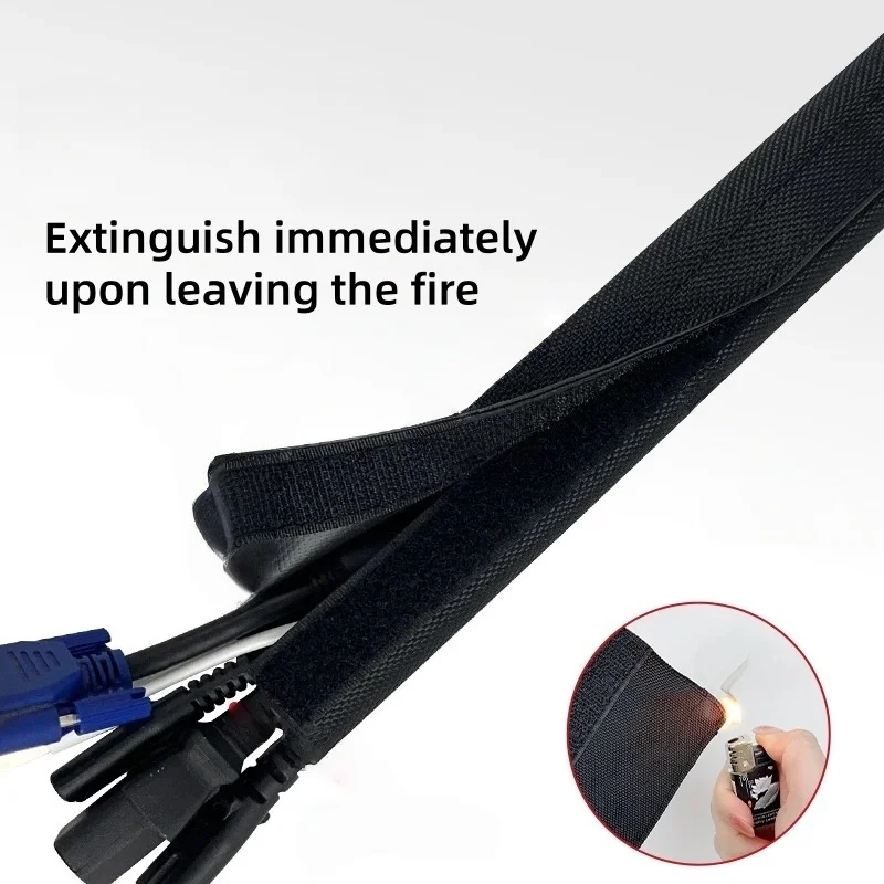 Kabelhoesorganizer 10 mm - 100 mm PET met tape PVC waterdicht herbruikbaar nylon harnas schede beheer draadwikkelbescherming