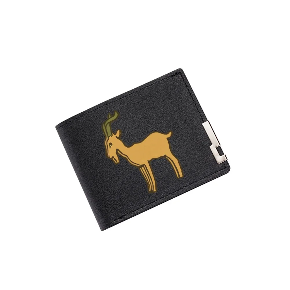 

Мужской кошелек с рогами в мультяшном стиле золотого козы, дизайн с принтом, простой современный стильный деловой кошелек для отца, парня, рождественского любовника