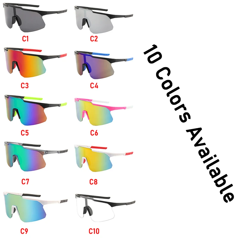 Cycling Goggle For Fashion Men Women Large Frame Sports Sunglasses Trendy Mirror Eyewear Anti-UV Bike Motorcycle Riding Shades