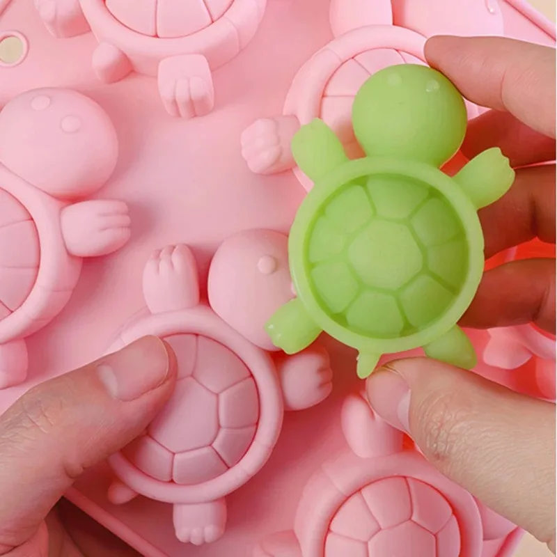 Turtle Silicone Mold For Soap Making Supplies 3D Cartoon Tortoise Baby Shower Party Decorating Candy Wax Melts Epoxy Resin Craft