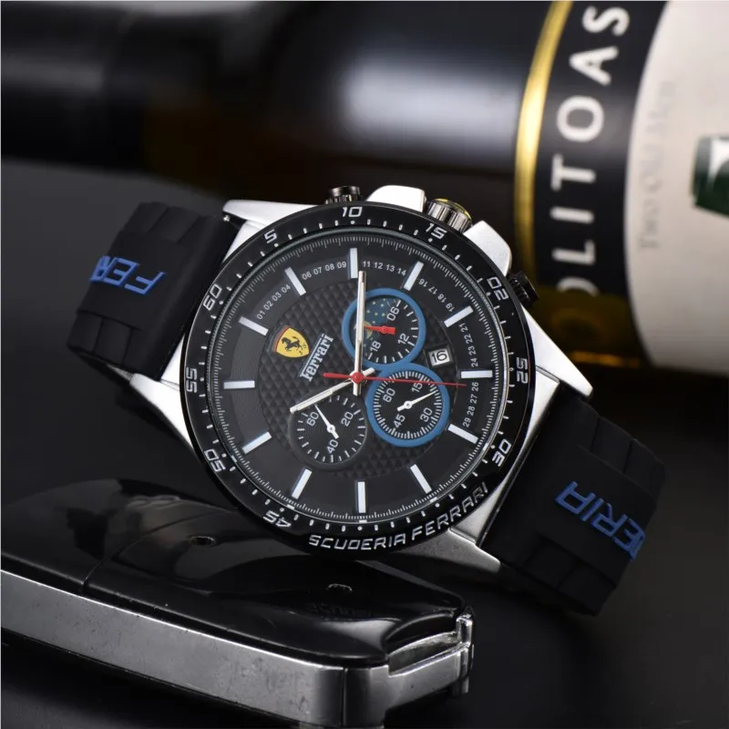 جديد الإبداعية الرجال Watche كوارتز ساعات المعصم الرياضة ساعة سيليكون حزام لفيراري F430 Stradale روما العنكبوت SF90 LaFerrari #5