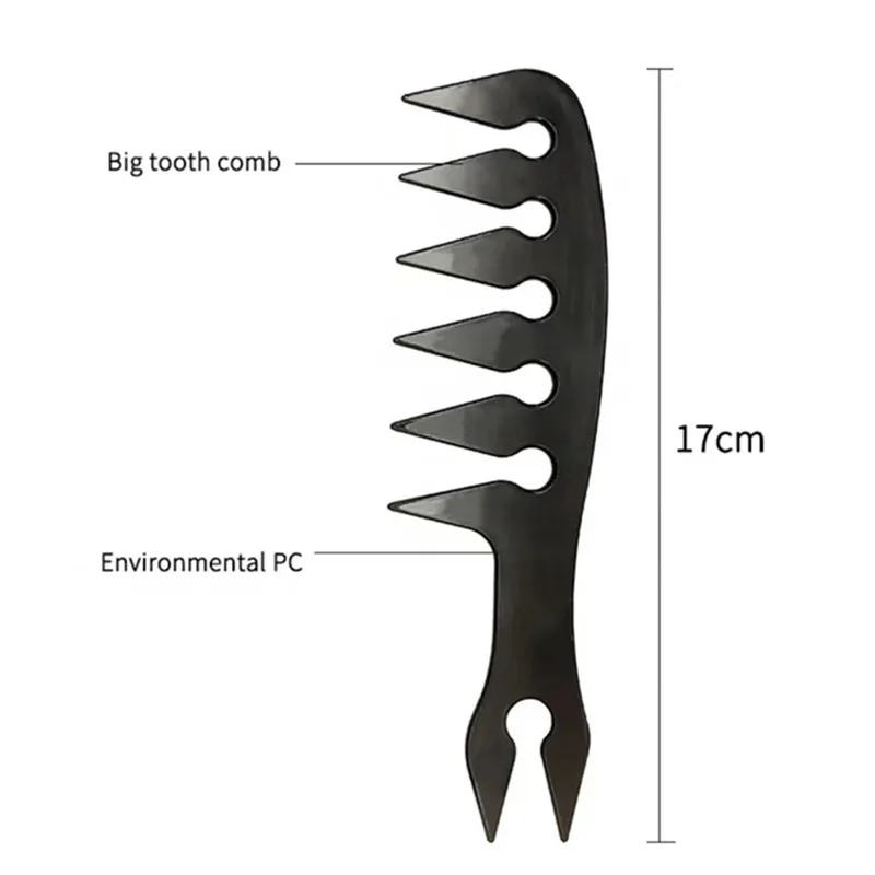 Barber Professional Men Comb Oil Hairdressing Wide Wave Teeth Styling Comb Afro Tail Pick Hair Texture Comb