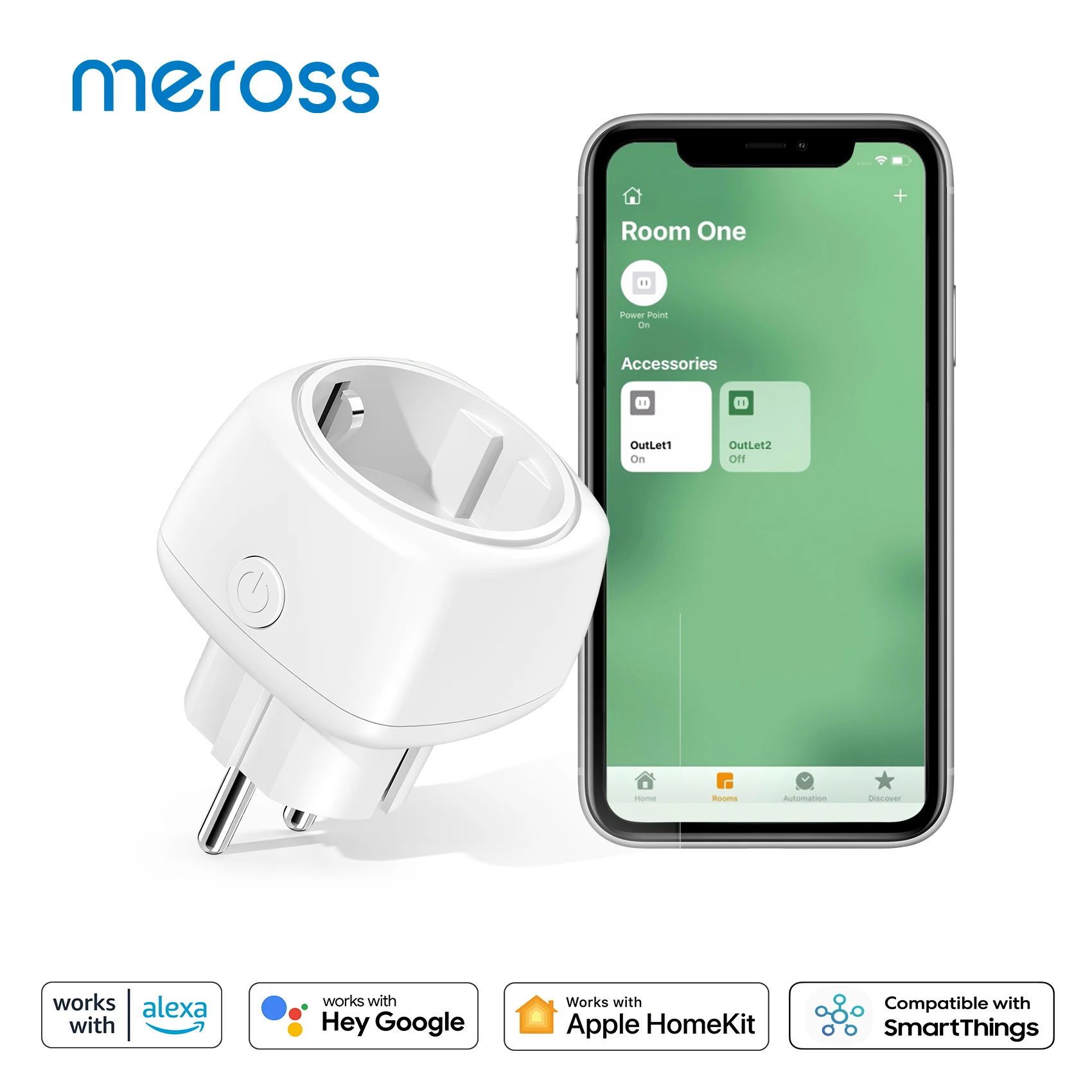 

Meross WiFi Smart Plug 10A EU Outlet Electrical Socket Timer Function Support HomeKit Alexa Google Assistant Smart Things