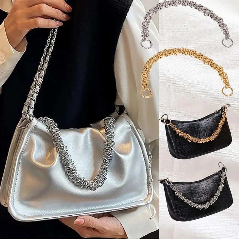 Exquisite, unregelmäßige Handtaschenkette mit Metallgriff für Schultertaschen, Ersatzteile für Taschen, Damen-Taschenzubehör, 37 cm, kurze Taschenriemen. – Detail 3