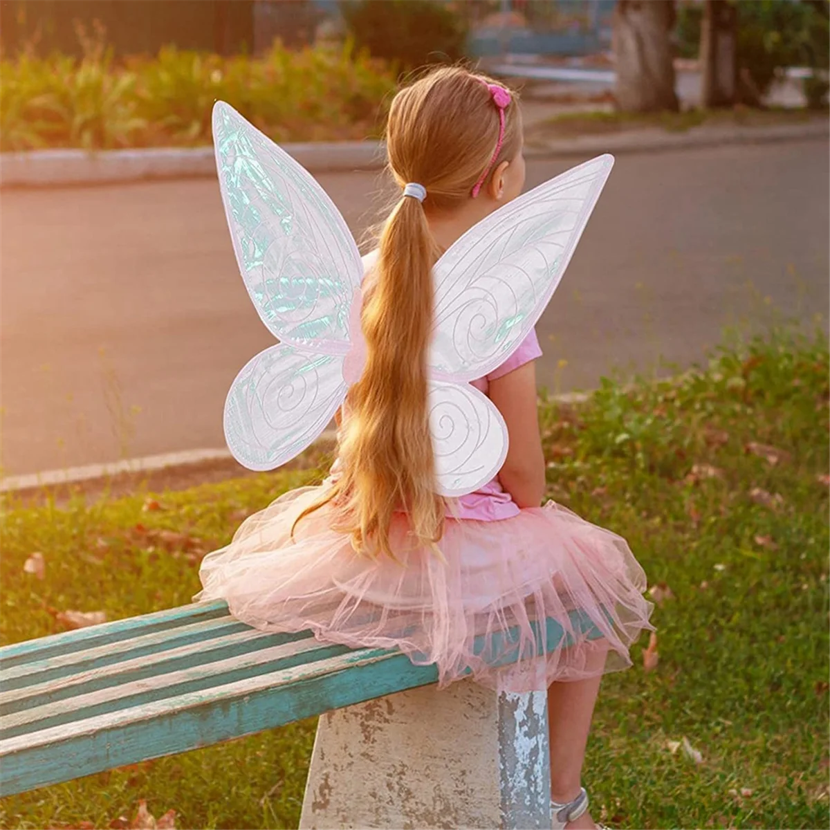 A008 Butterfly Fairy Wing Costume Women Girl Sparkle Princess Angel Wing for Halloween Favor Cosplay Costume White
