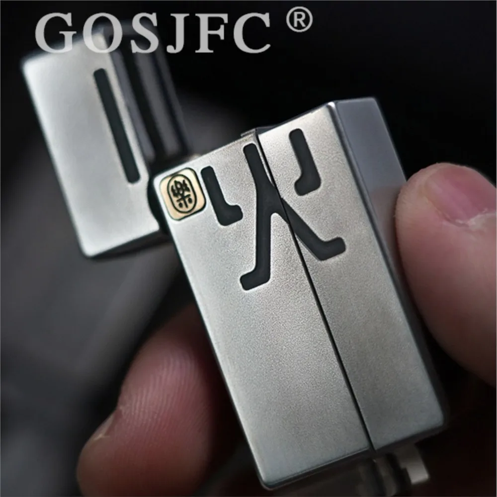 YOLO STUDIO NO FIRE Push Slider Edelstahl Gravur Stress Relief Spielzeug Finger Spinner Fidget Slider