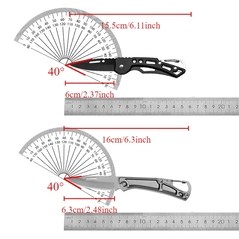 Portable Pocket Folding Knife All Steel Material with Lanyard Keychain Accessory Outdoor Travel Camping Tool Holiday Gift image 3