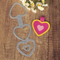 Love Tag kwadratowa muszka palec szablon w kształcie serca do wycinania Scrapbook DIY rękodzieło wycinane papierowych kartek narzędzie do robienia okładka albumu wytłaczanie