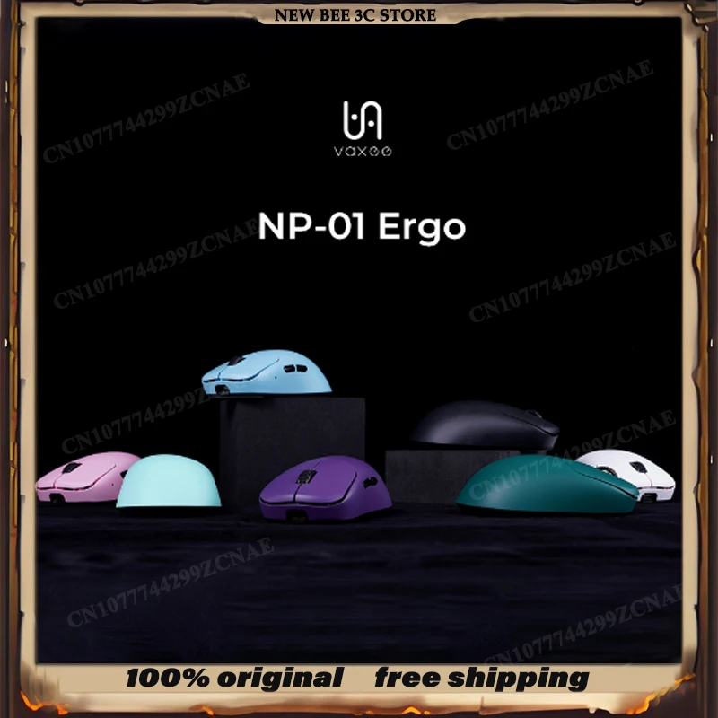 VAXEE NP-01 Ergo Customized Wireless Gaming Mous 58g Lightweight 8K 42000DPI Adjustable LOD VAXEE 3th Core Link Ergonomic Mouse
