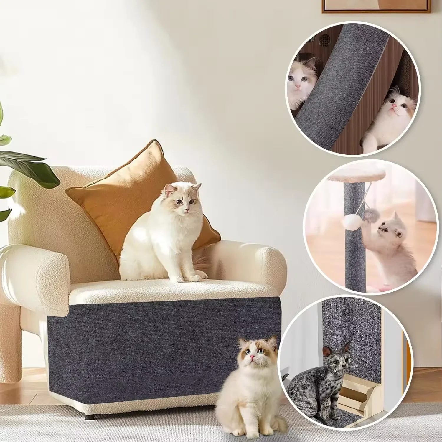 

Anti Cat Scratcher Sofa Tape Scratching Post Sofa Protection Artifact Self-adhesive Carpet Cats Scratch Board Cat Toys