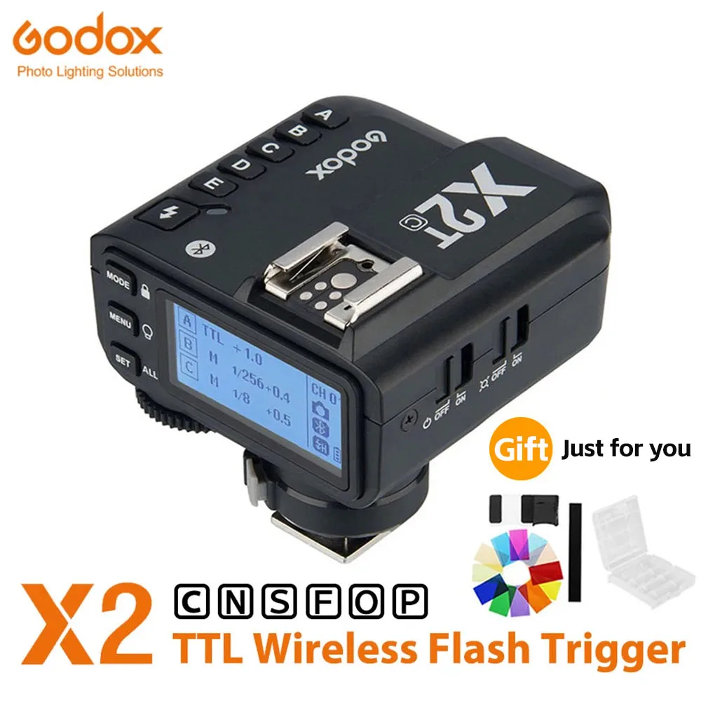 

Godox X2 Trigger X2T-C X2T-N X2T-S X2T-F X2T-O TTL HSS 1/8000s Wireless Flash Transmitter for Canon Nikon Sony Fuji Olympus