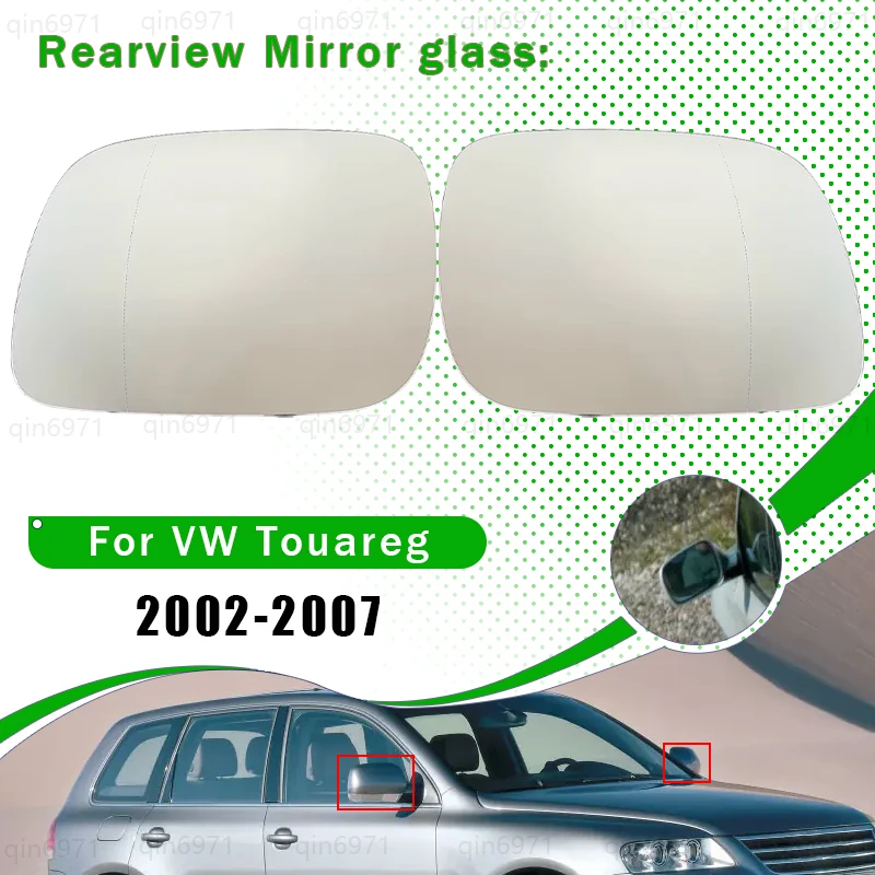 

Glass rear view mirror with heating,left and right rear view mirror for VW Touareg 2002 2003 2004 2005 2006 2007