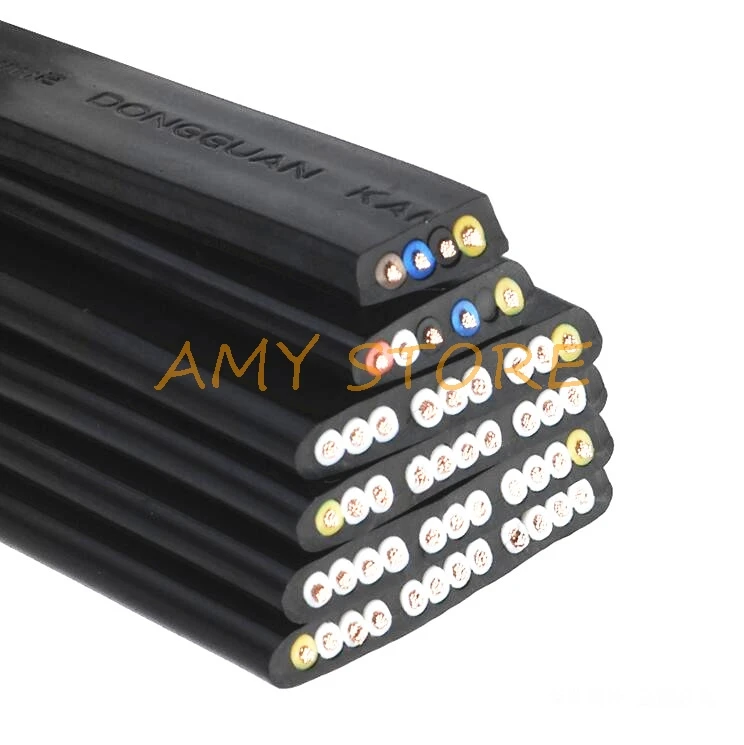 1meter Driving Fat Cable Crane TVVB Retractable Elevator Lifter PowerCable 2/3/4/5/6/7/8/9/10/11/12 Core 0.5-4mm2 Color Randomly