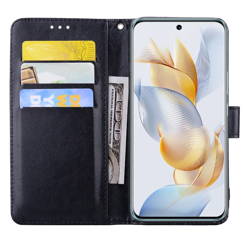 Wallet Case For Honor 90 REA-NX9 REA-AN00 Capa PU Leather Magnetic Book Stand Phone Cases For Huawei Honor 90 honor90 Flip Cover