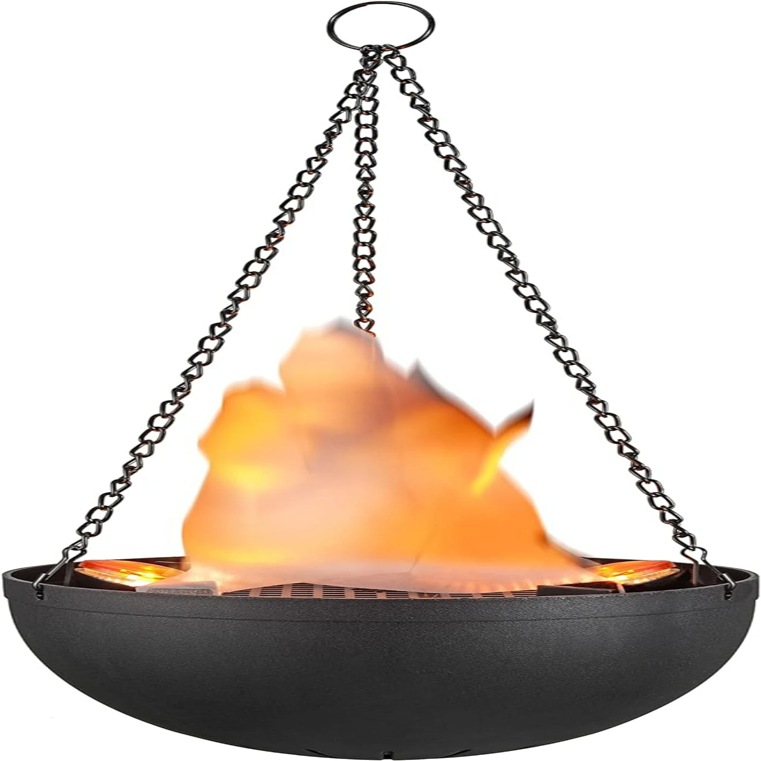 Black Hanging Fire Flame Light Prop for Halloween, Christmas, and Party Decor - Eerie, Festive, and Spooky Decorative LED Flame