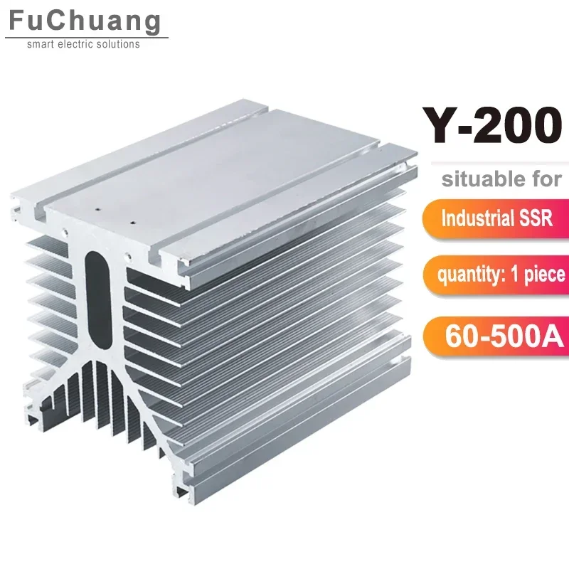 Y-200 heatsink High-Power Module Radiator with 120*120*38mm 220VAC Axial fan for DA AA Industrial solid state relay 60A to 500A