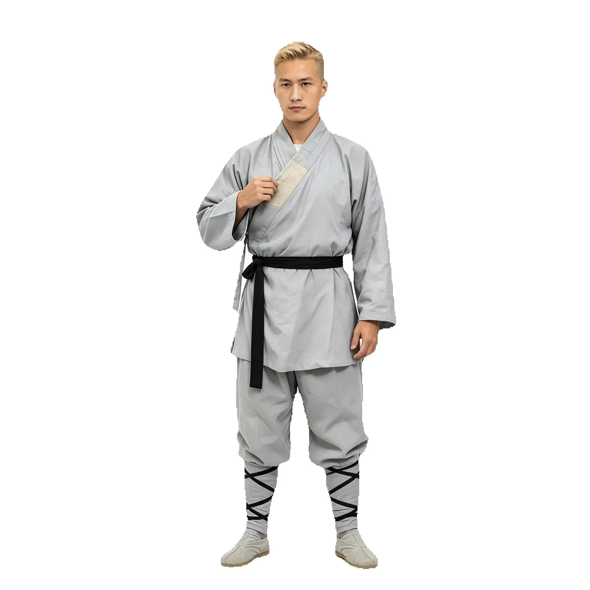 Men Women Traditional Shaolin Wushu Uniform Cotton Kung Fu Training Clothes Monk Outfit For Stage Performance