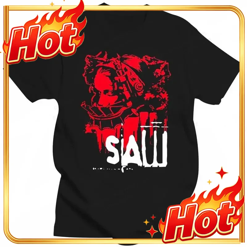Movie SAW Horror Head Torture T Shirt Men Women Fashion Cotton T-shirt Vintage Clothes O-Neck Tees Horror Harajuku Tops 71723