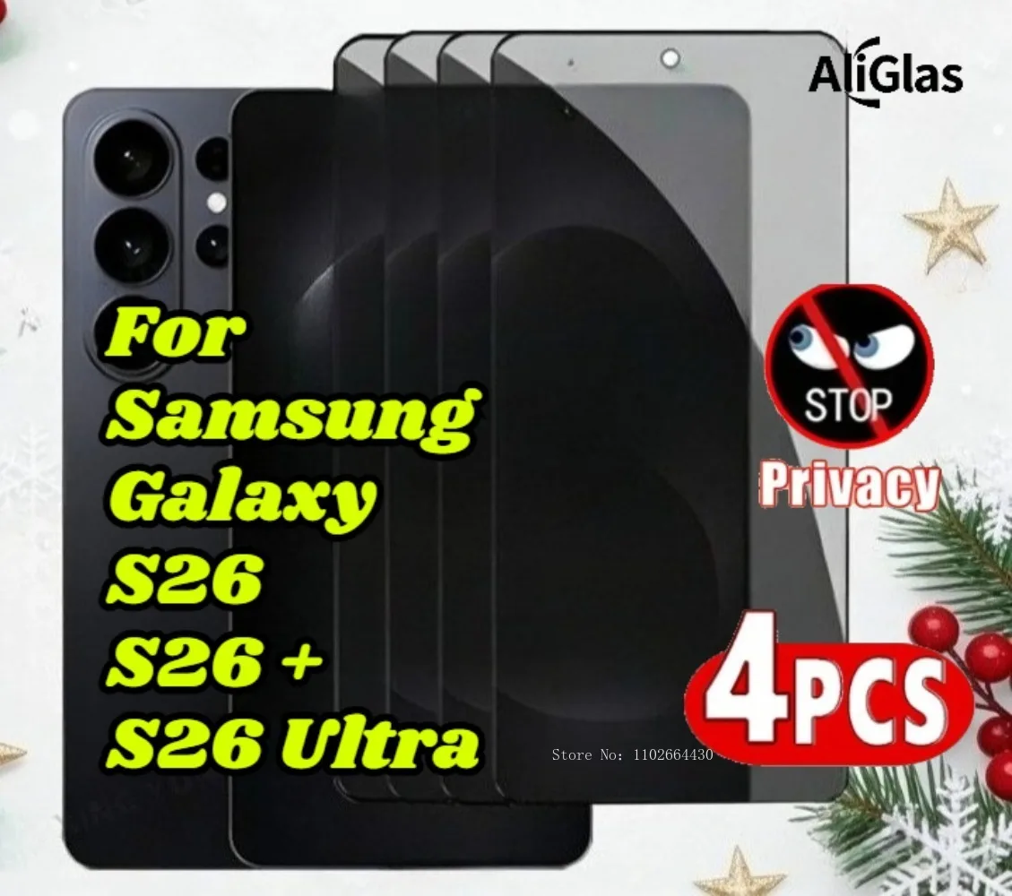 

4 Pcs For Samsung Galaxy S26 Series Privacy Tempered Glass Film For Samsung Galaxy S26 Plus S26 Ultra Anti Spy Screen Protedtor