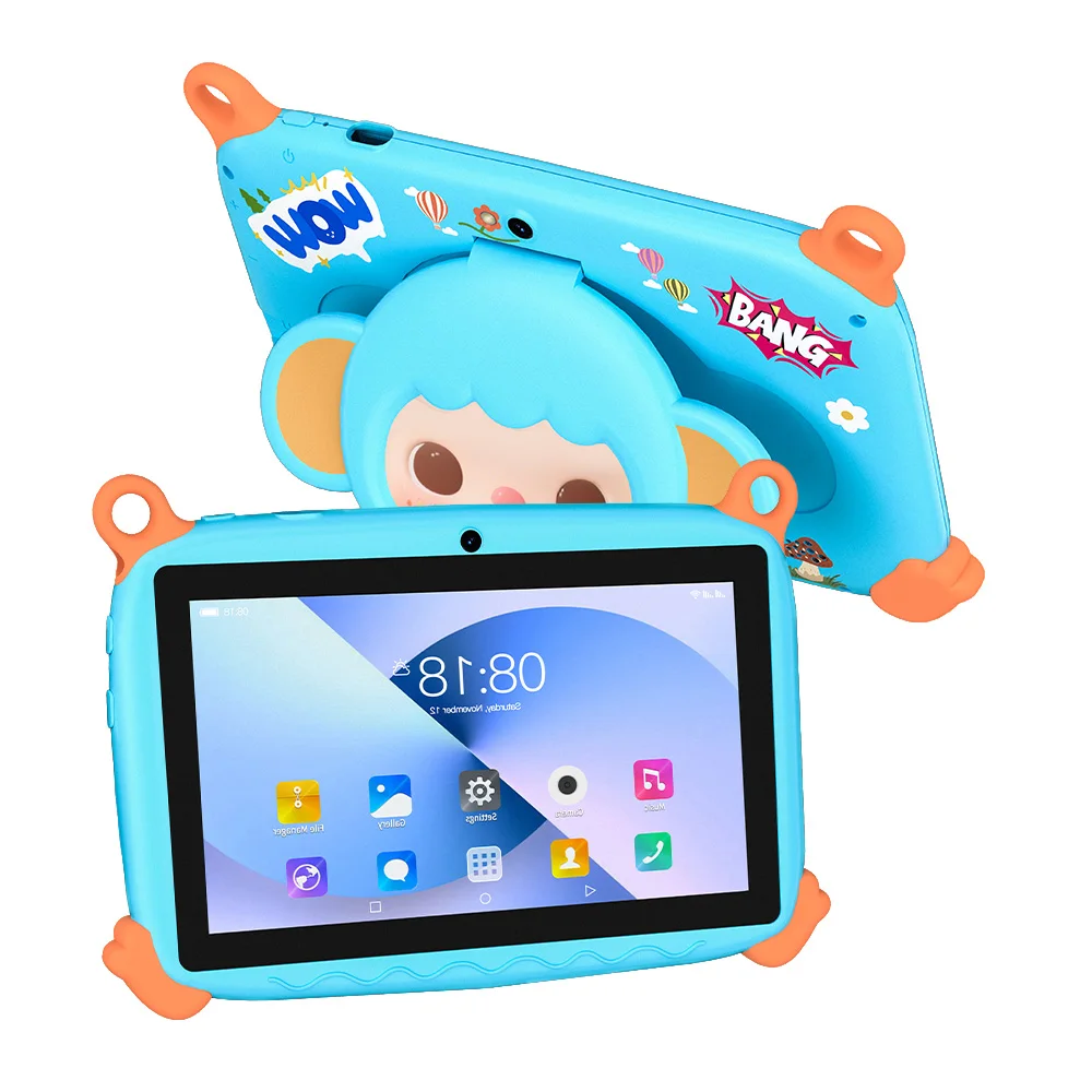 BDF 7 inch kindertablet 64GB Android 13 WiFi Bluetooth Educatieve software geïnstalleerd Geschikt voor kinderen van 3-5 jaar