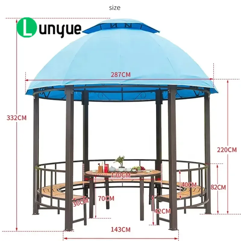 Outdoor Roof Canopy Gazebo for Terrace Patio Garden Shade Shelter Waterproof Durable Easy Assembly Best Sale