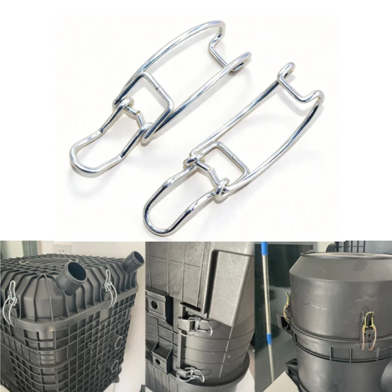 2PCS Iron Spring Clips For Car Air Cleaner Cover Housing Box Universal Auto Fastener Clamps For Multiple Models Car Accessories