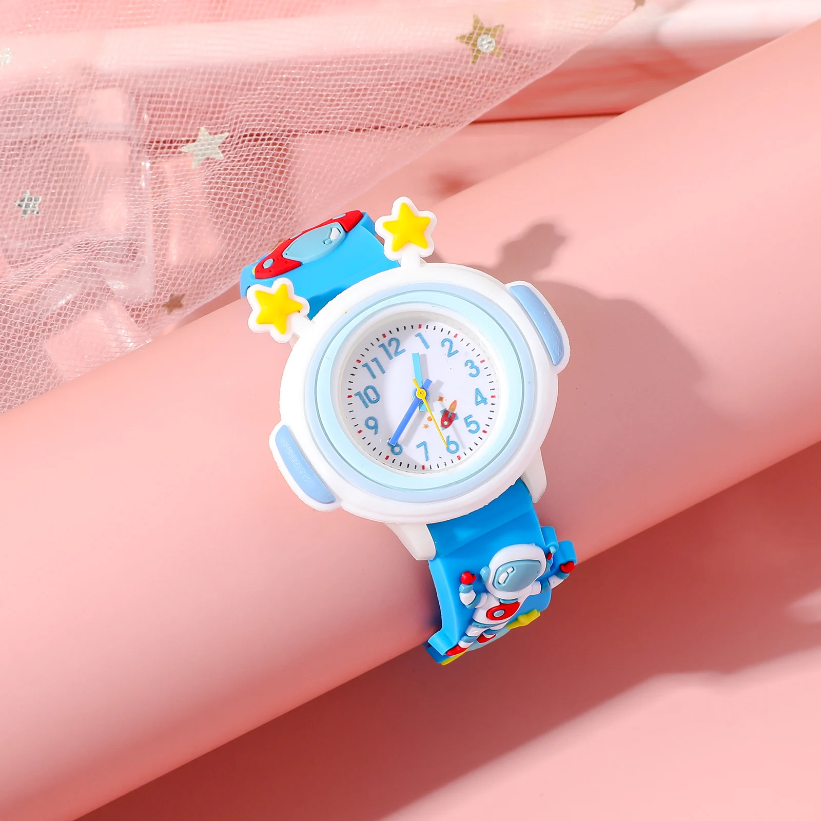 New Children\'s Cosmonaut Cartoon Silicone Quartz Watch