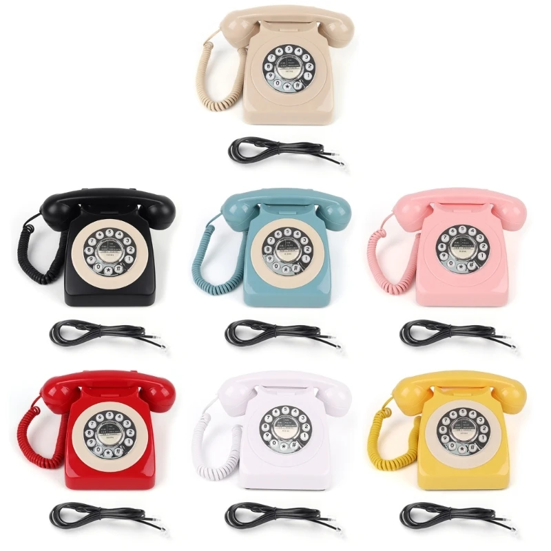 Corded Desk Telephone with Push-Button Keypad, Redial Control, and Standard Phone-Line Port for Home or Office Calling D2RC