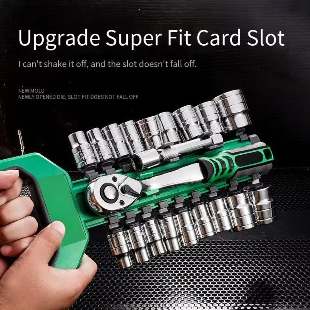 Steckschlüssel-Set aus Chrom-Vanadium-Stahl, kurz, lang, 1/4 Ratschenschlüssel-Set mit Halter, Ratschen-Werkzeug, Hülsenschlüssel