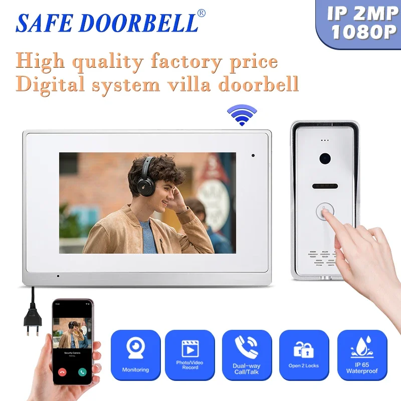 

Easy To Identify Multi Apartment Intercom With Door Release Smart Door Bell Camera Video Doorbell Wifi Tuya 7’’ Full Touch Panel