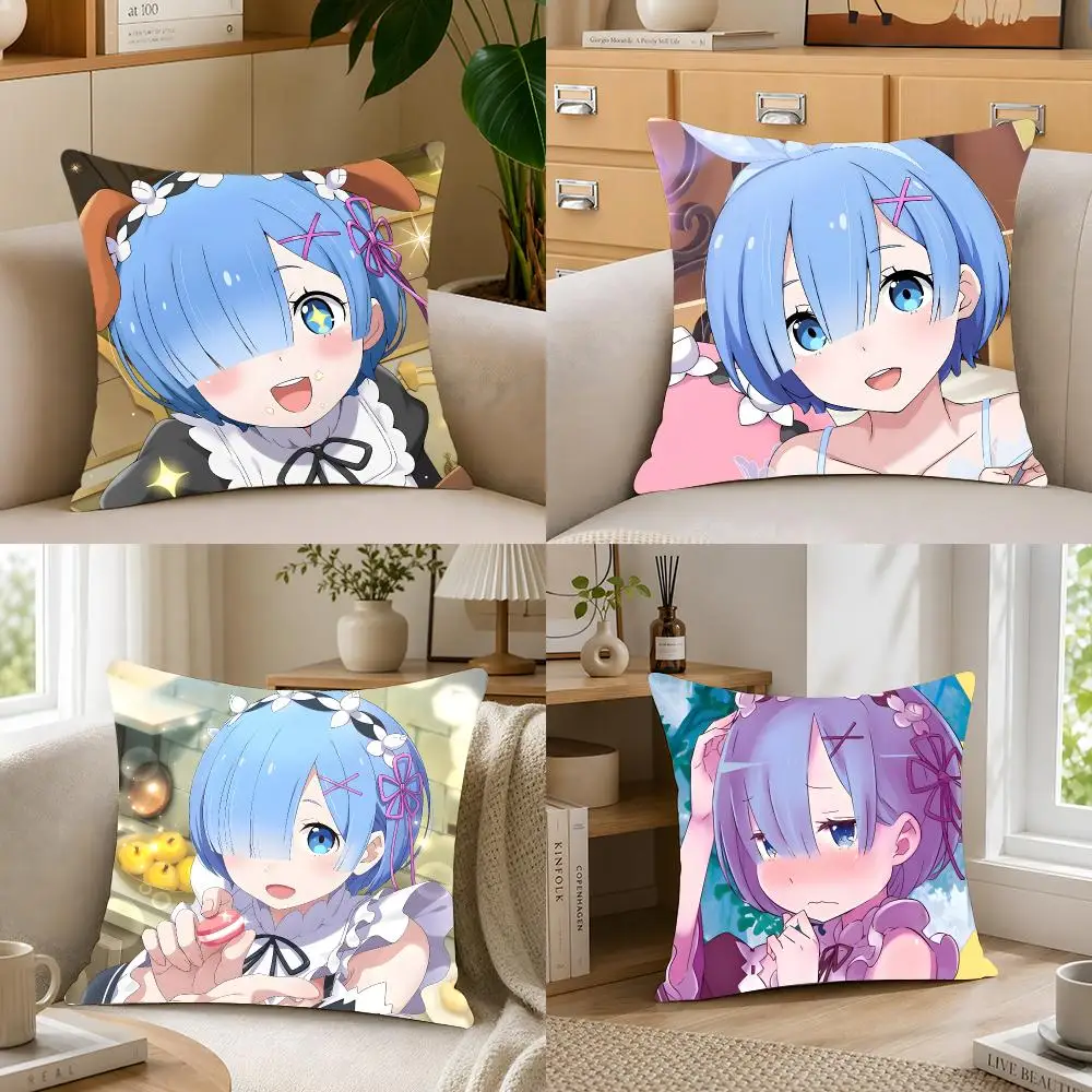 ReZero Starting Life In Another World Cushion Cover Crystal velvet sofa Aesthetic room decor Car seat back cushion