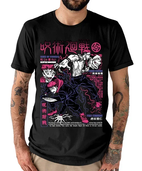 Camiseta unisex Jujutsu Kaisen Yuji Itadori Etapas Cotton anime T-shirt