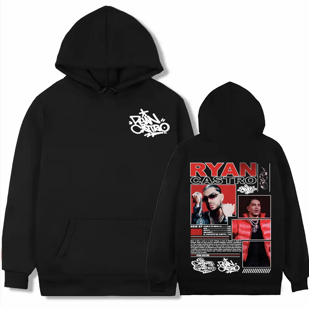 Rapper Ryan Castro Music Album Tour 2025 Merch Hoodies Men Women Fashion Casual Fleece Pullovers Vintage Hip Hop Punk Sweatshirt