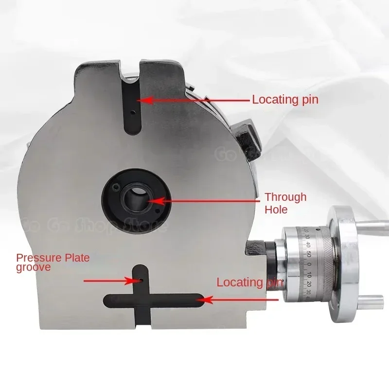 Disco de indexación de precisión Disco vertical y horizontal Plataforma giratoria simple manual vertical de doble propósito Diámetro de cuatro garras 110 mm