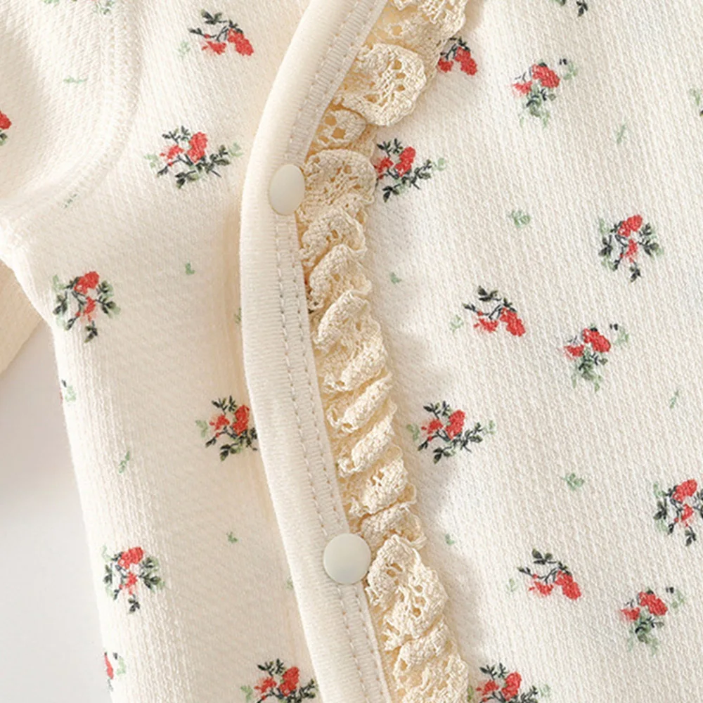 My First Christmas Baby Girl Bodysuits Long Sleeve Cotton Floral Fall Winter Baby Onesies Princess Newborn Infant Clothing view 6