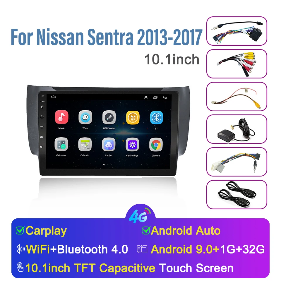 10.1inch for Nissan Sentra 2013 -2017 Carplay Android Radio Capacitive Touch Screen GPS Navigation Bluetooth Player Stereo