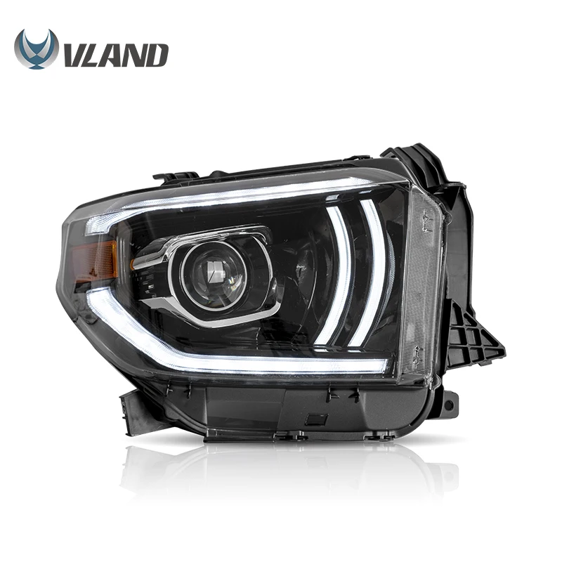 

VLAND Wholesales With Sequential Turn Signal Headlights Car Full LED Head Light Assembly 2014-2019 Front Lamp for Toyota Tundra