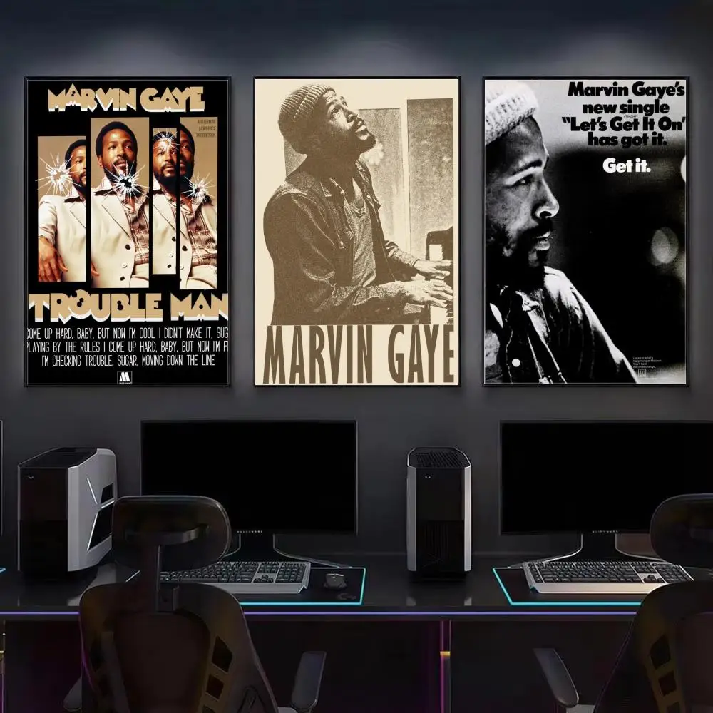 Singer M-Marvin Gaye Poster Wall Art Print, Aesthetic Room Decor, Modern Home Decor, Removable Print view 2