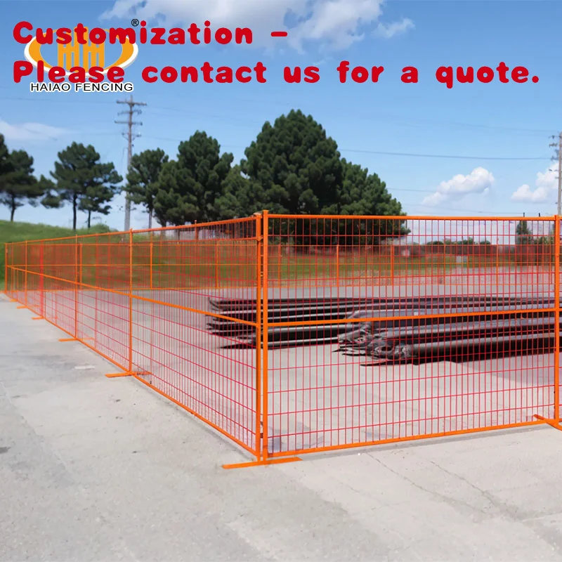 

custom.Canada Construction Temporary Fencing Powder Coated Steel Wire Mesh 6x10 8ft Frame Construction Site Use