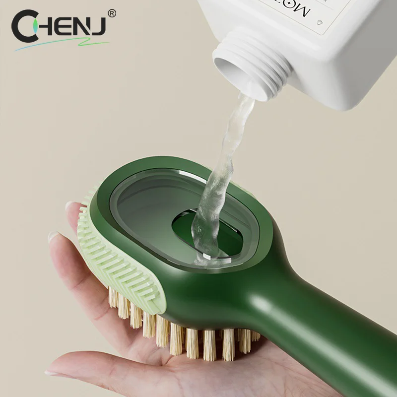 Multifunctional Cleaning Brush Soft-bristled Liquid Shoe Brush Clothes Brush Long Handle Brush Shoe Cleaner