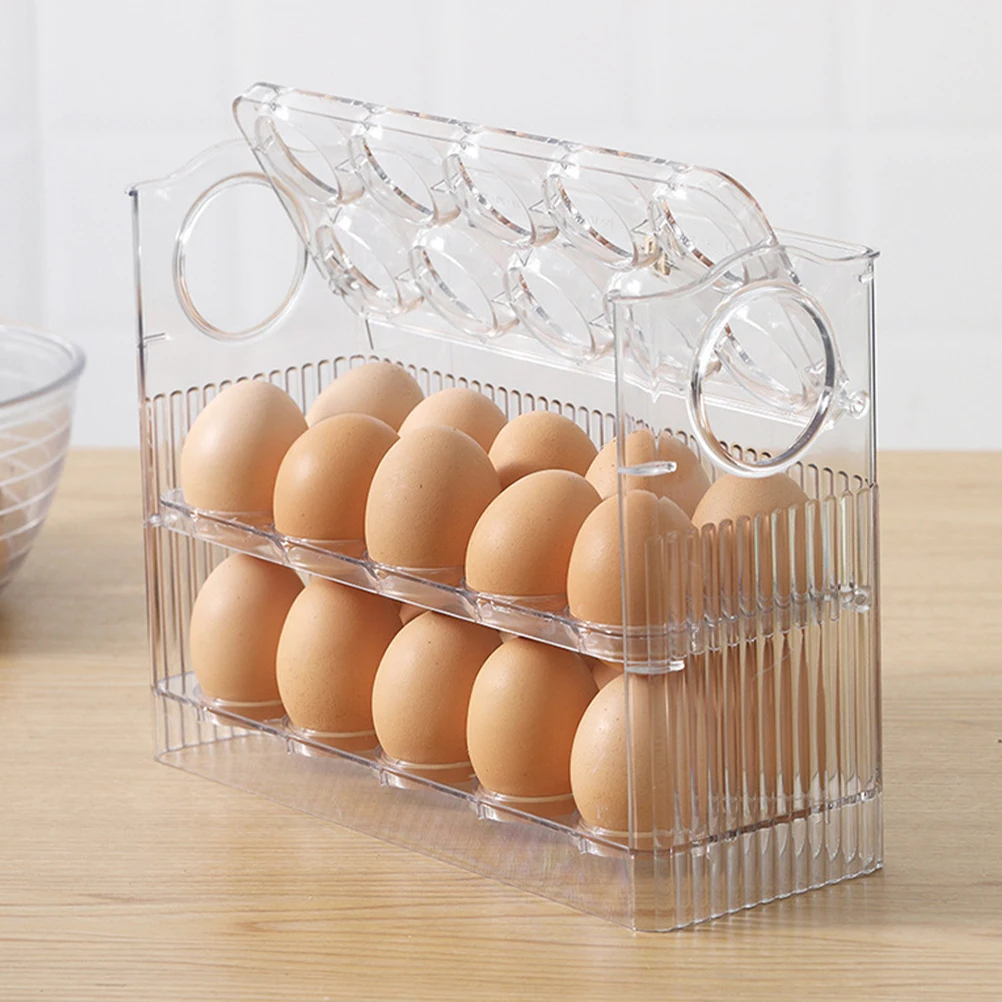 

Egg Rack Storage Box Household ganizer Refrigerator Egg Container Kitchen Box PET Material Freshness Separate Slots Stable