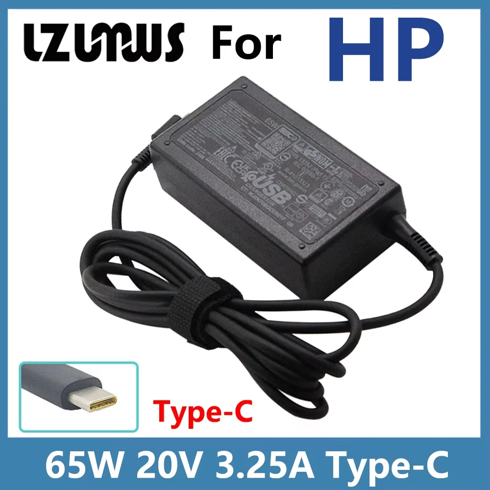 Neues schlankes HP 65W USB C Laptop-Ladegerät AC-Adapter passend für HP …