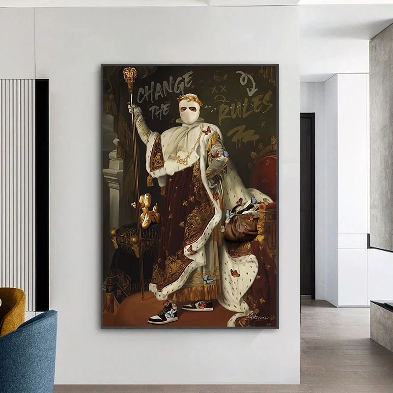 Graffiti Art Mask Napoleon Posters Prints Street Pop Art Portrait Picture Figure Canvas Painting Wall Bar Living Room Home Decor