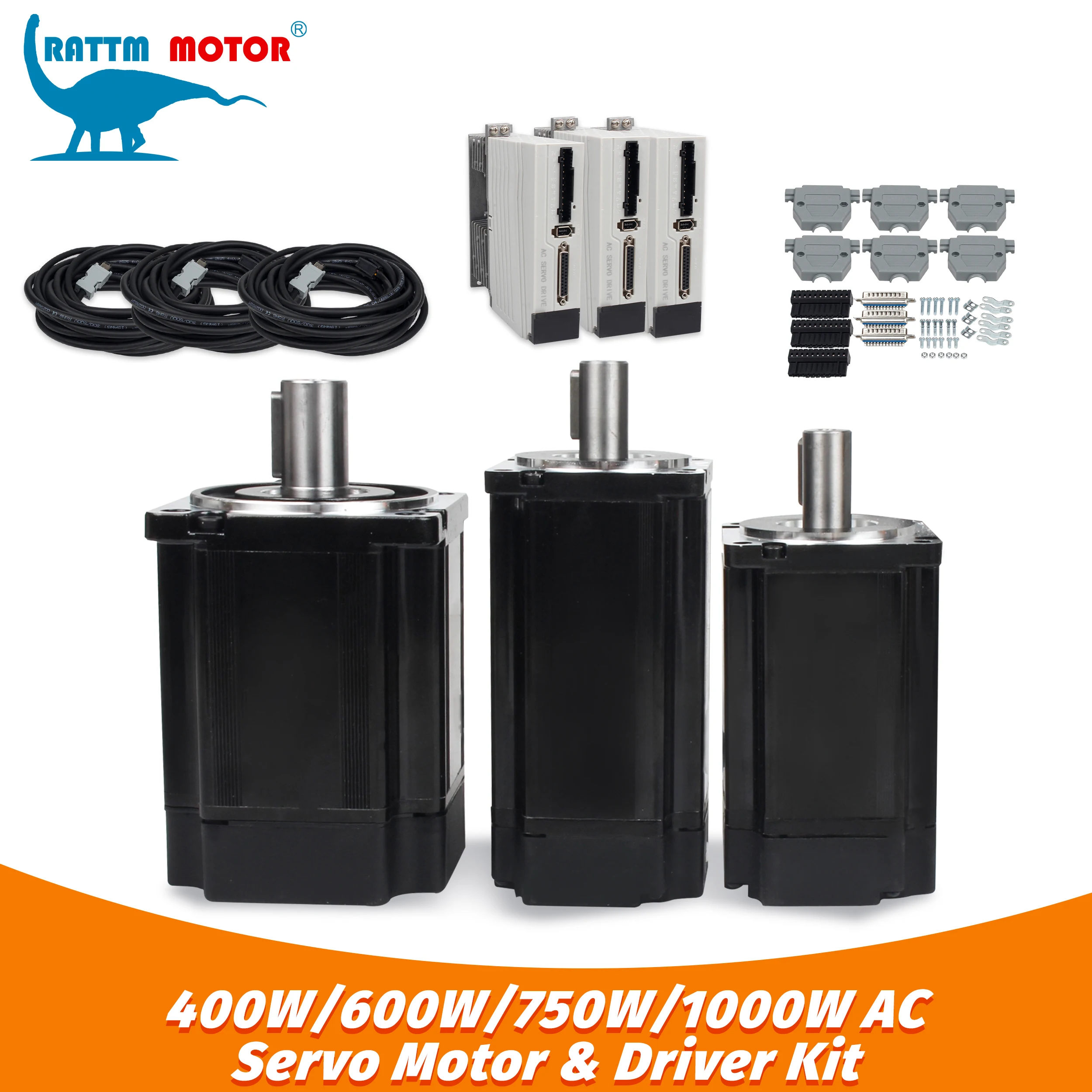 Support RS485 Magnetic Encoder AC Servo Stepper Motor Drive Kit 400W 600W 750W 1000W 1KW 220V Magnetic Encoder With Brake