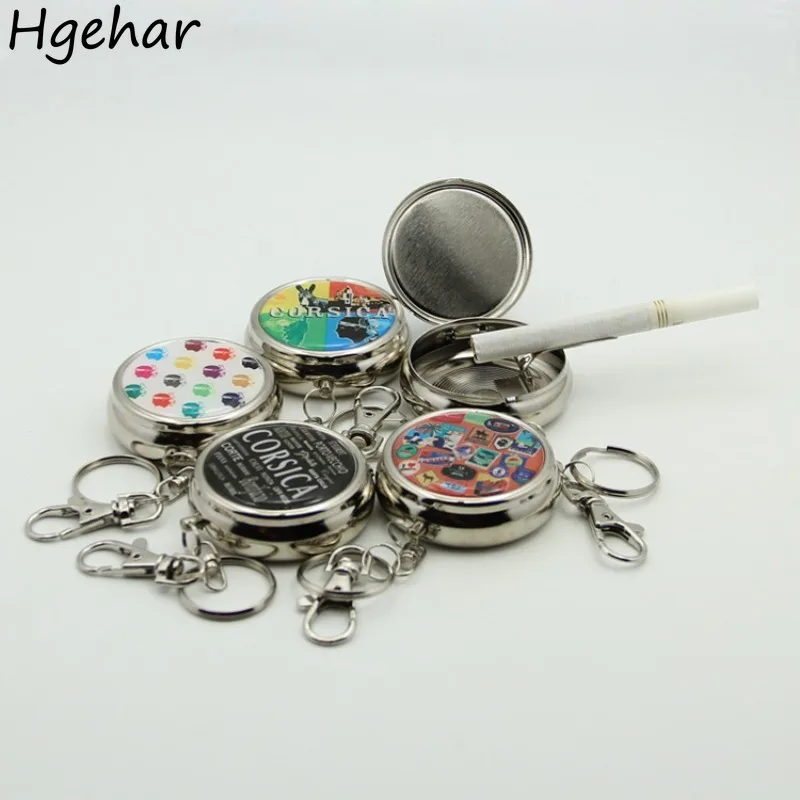 Portable Ashtrays Mini Strange Creative Metal Plastic with Chain Designed Fashion Reusable All-Purpose Decoration Simple Trendy