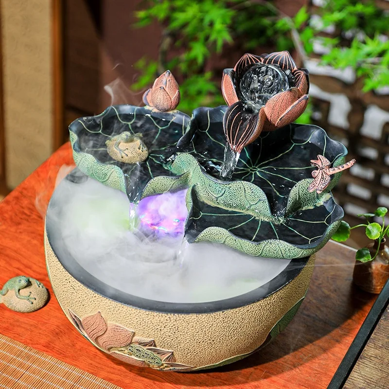 Chinese style indoor desktop running water ornament, living room study tea room decoration, circulating water landscape, new