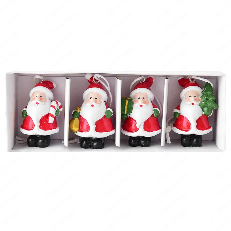 

New Christmas Decoration Mini Resin Elderly Snow House Christmas Tree Decoration Small Pendant (Boxed)