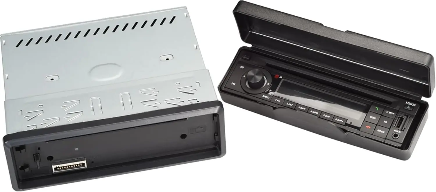 Marine RV Car Stereo Receiver with Bluetooth, DVD CD USB AUX, 40W x 4, Remote Control