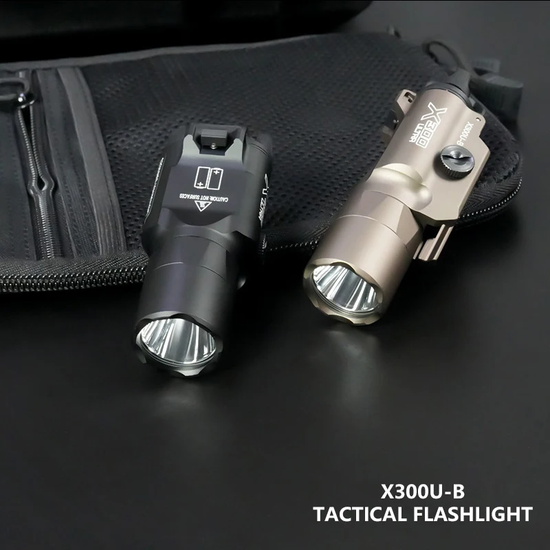 Tactical X300U-B X300U X300 Torcia LED per G17 18 19 20MM Accessori da caccia per guida, luce a sospensione continua/momentanea, illuminazione per est