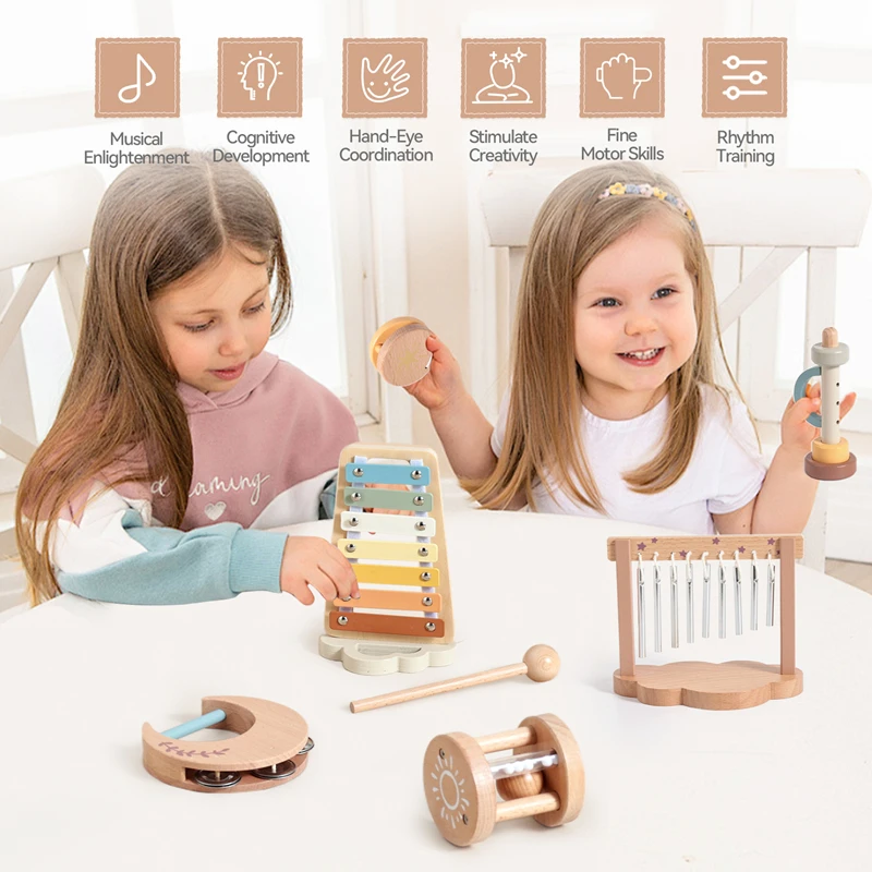 เด็ก Montessori Instruments Baby Early Musical เกมการศึกษา Interactive ของเล่นทารกแรกเกิด Cloud Design ชุดเครื่องมือของขวัญ